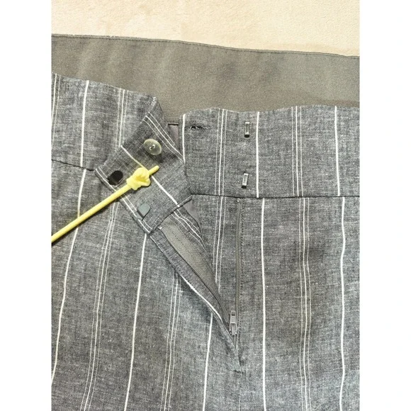 Bryant Gray Womens Pinstripe Linen Blend Crop Pants Plus Size 26 NWT - Picture 7 of 11